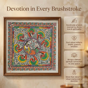 Raas Leela Madhubani Art – Handcrafted Original 31 x 31 Inch