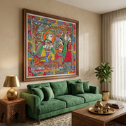 Radha Krishna Swaroop Madhubani Art – Handcrafted Original (41