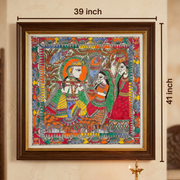 Radha Krishna Swaroop Madhubani Art – Handcrafted Original (41