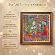Radha Krishna Swaroop Madhubani Art – Handcrafted Original (41