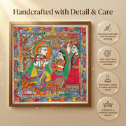 Radha Krishna Swaroop Madhubani Art – Handcrafted Original (41