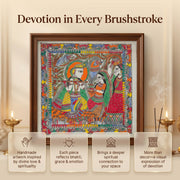 Radha Krishna Swaroop Madhubani Art – Handcrafted Original (41