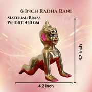 Radha Rani Idol Brass Premium - 5 inch