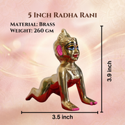 Radha Rani Idol Brass Premium - 5 inch