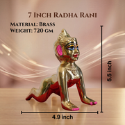 Radha Rani Idol Brass Premium - 5 inch