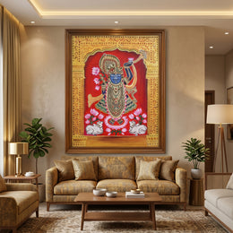 Shree Nath Ji Ultra Premium Canvas Acrylic Painting (42 x 35) Inches
