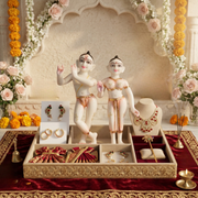 HomeKit — Complete Yugal Jodi Seva Kit With Marble Finish Premium Idol