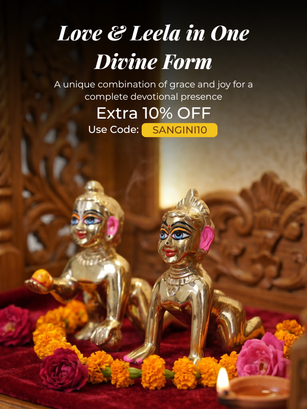 Laddu Gopal & Radha Rani Brass Yugal Jodi Combo — 5, 6 & 7 Inch