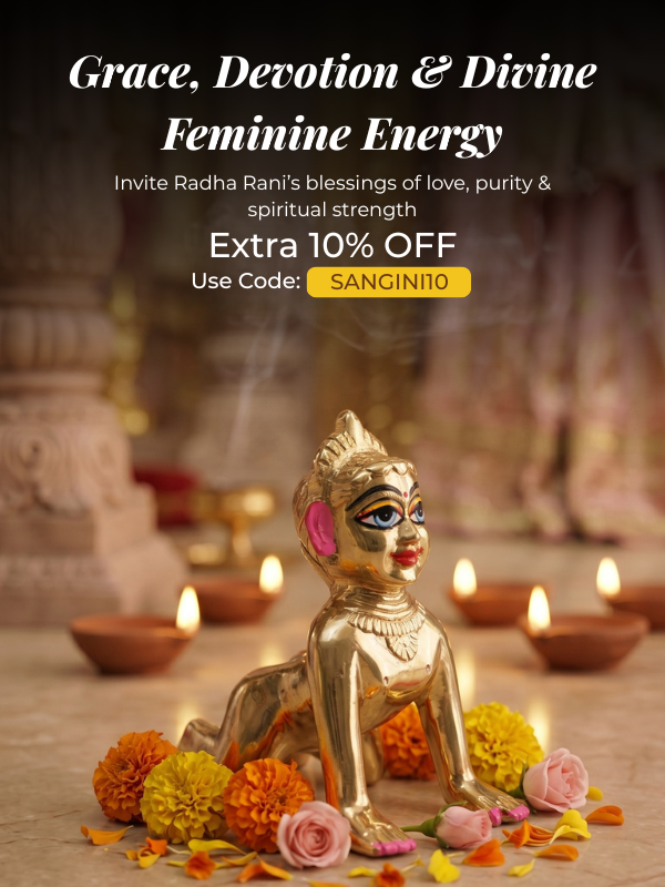 Radha Rani Idol Brass Premium — 5, 6 & 7 Inch Sizes